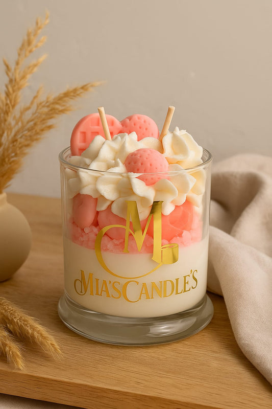 Vela Tipo Postre | Cera de Soja Orgánica | Vela Decorativa Aromática