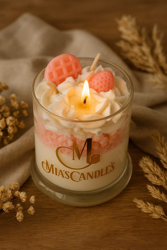Vela Tipo Postre | Cera de Soja Orgánica | Vela Decorativa Aromática